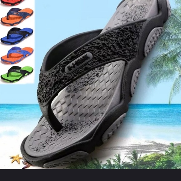 Flip-flops gray & black sandals - Picture 5 of 14